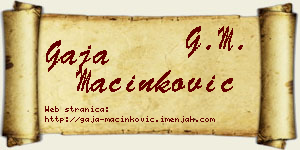 Gaja Mačinković vizit kartica